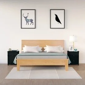 Bedside tables 2 units solid black pine wood 50x35x61.5cm by vidaXL, Nightstands - Ref: Foro24-813688, Price: 113,80 €, Disco...