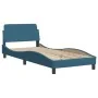 Estructura de cama con cabecero terciopelo azul 90x200 cm de , Camas y somieres - Ref: Foro24-373116, Precio: 110,75 €, Descu...