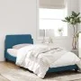 Estructura de cama con cabecero terciopelo azul 90x200 cm de , Camas y somieres - Ref: Foro24-373116, Precio: 110,75 €, Descu...