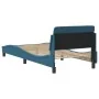 Estructura de cama con cabecero terciopelo azul 90x200 cm de , Camas y somieres - Ref: Foro24-373116, Precio: 110,75 €, Descu...