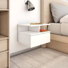 Floating bedside table in glossy white wood, 40x31x27 cm by vidaXL, Nightstands - Ref: Foro24-800417, Price: 37,56 €, Discoun...