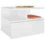 Floating bedside table in glossy white wood, 40x31x27 cm by vidaXL, Nightstands - Ref: Foro24-800417, Price: 37,40 €, Discoun...