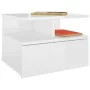 Mesita de noche flotante madera blanco brillo 40x31x27 cm de vidaXL, Mesitas de noche - Ref: Foro24-800417, Precio: 37,09 €, ...