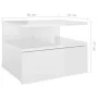 Floating bedside table in glossy white wood, 40x31x27 cm by vidaXL, Nightstands - Ref: Foro24-800417, Price: 37,40 €, Discoun...
