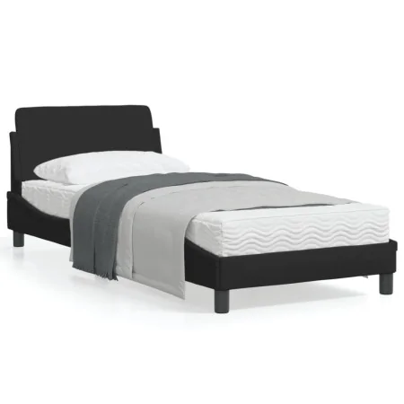 Bettrahmen mit schwarzem Stoffkopfteil 80x200 cm von , Betten und Lattenroste - Ref: Foro24-373067, Preis: 108,74 €, Rabatt: %