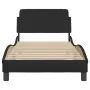 Bed frame with black fabric headboard 80x200 cm by , Beds and slatted bases - Ref: Foro24-373067, Price: 108,27 €, Discount: %