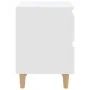 Mesita de noche patas de madera pino maciza blanco 40x35x50cm de vidaXL, Mesitas de noche - Ref: Foro24-805851, Precio: 46,91...