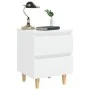Mesita de noche patas de madera pino maciza blanco 40x35x50cm de vidaXL, Mesitas de noche - Ref: Foro24-805851, Precio: 46,91...