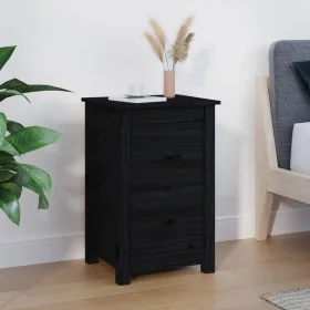 Nachttisch aus massivem schwarzem Kiefernholz, 40 x 35 x 61,5 cm von vidaXL, Nachttische - Ref: Foro24-820954, Preis: 49,21 €...