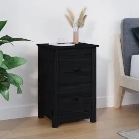 Solid black pine wood bedside table 40x35x61.5 cm by vidaXL, Nightstands - Ref: Foro24-820954, Price: 49,21 €, Discount: %