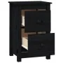Nachttisch aus massivem schwarzem Kiefernholz, 40 x 35 x 61,5 cm von vidaXL, Nachttische - Ref: Foro24-820954, Preis: 49,21 €...