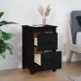 Nachttisch aus massivem schwarzem Kiefernholz, 40 x 35 x 61,5 cm von vidaXL, Nachttische - Ref: Foro24-820954, Preis: 49,21 €...