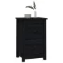 Nachttisch aus massivem schwarzem Kiefernholz, 40 x 35 x 61,5 cm von vidaXL, Nachttische - Ref: Foro24-820954, Preis: 49,21 €...