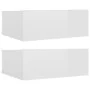 Mesitas noche flotante 2 uds contrachapada blanco 40x30x15 cm de vidaXL, Mesitas de noche - Ref: Foro24-800319, Precio: 44,55...
