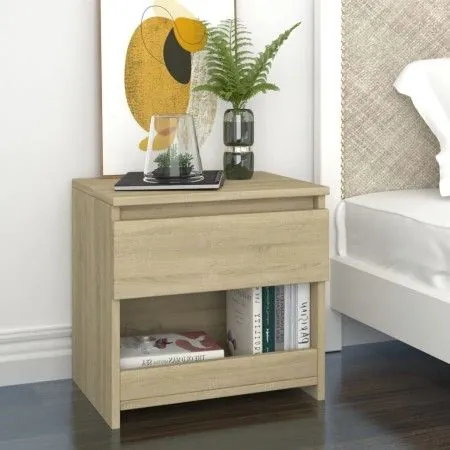Bedside table made of plywood in oak color, measuring 40x30x39cm. by vidaXL, Nightstands - Ref: Foro24-803449, Price: 33,89 €...