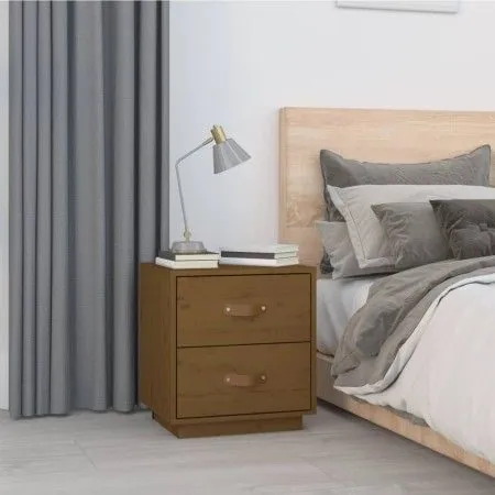 Bedside table solid honey brown pine wood 40x34x45 cm by vidaXL, Nightstands - Ref: Foro24-818331, Price: 66,16 €, Discount: %