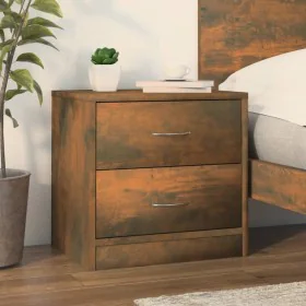 Nachttisch aus geräuchertem Eichensperrholz, 40 x 30 x 40 cm von vidaXL, Nachttische - Ref: Foro24-815405, Preis: 34,51 €, Ra...