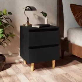 Bedside tables 2 units with black pine wood legs 40x35x50 cm by vidaXL, Nightstands - Ref: Foro24-805854, Price: 66,54 €, Dis...