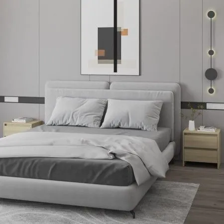 Nachttische 2 Stück, Holzwerkstoff Sonoma-Eiche von vidaXL, Nachttische - Ref: Foro24-809852, Preis: 79,21 €, Rabatt: %