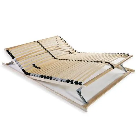 Slatted bed base with 28 slats 7 regions 140x200 cm by vidaXL, Beds and slatted bases - Ref: Foro24-246460, Price: 181,09 €, ...
