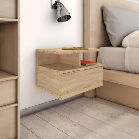 Floating bedside table 2 pcs Sonoma oak wood 40x31x27 cm by vidaXL, Nightstands - Ref: Foro24-800412, Price: 53,54 €, Discoun...