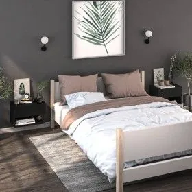 Wall bedside tables 2 black units by vidaXL, Nightstands - Ref: Foro24-810956, Price: 52,08 €, Discount: %