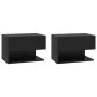 Wall bedside tables 2 black units by vidaXL, Nightstands - Ref: Foro24-810956, Price: 52,08 €, Discount: %