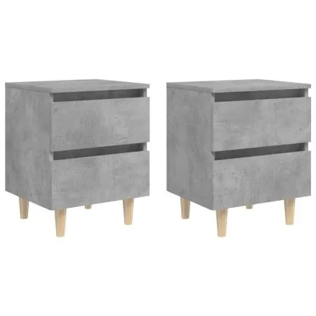 Nachttische mit Beinen 2 Stück graues Kiefernholz 40x35x50 cm von vidaXL, Nachttische - Ref: Foro24-805860, Preis: 72,58 €, R...