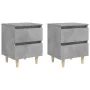 Nachttische mit Beinen 2 Stück graues Kiefernholz 40x35x50 cm von vidaXL, Nachttische - Ref: Foro24-805860, Preis: 72,58 €, R...