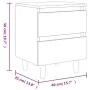 Nachttische mit Beinen 2 Stück graues Kiefernholz 40x35x50 cm von vidaXL, Nachttische - Ref: Foro24-805860, Preis: 72,58 €, R...