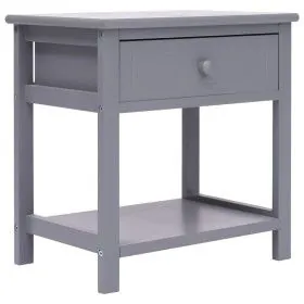 Grauer Nachttisch aus Paulownia-Holz, 40 x 29 x 42 cm von vidaXL, Nachttische - Ref: Foro24-284050, Preis: 39,00 €, Rabatt: %