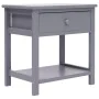 Mesita de noche madera de Paulownia gris 40x29x42 cm de vidaXL, Mesitas de noche - Ref: Foro24-284050, Precio: 38,99 €, Descu...