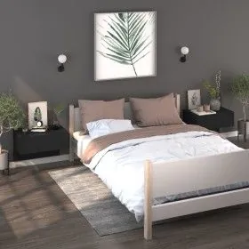 Wall-mounted bedside tables 2 units black by vidaXL, Nightstands - Ref: Foro24-810938, Price: 63,92 €, Discount: %