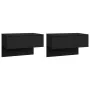 Wall-mounted bedside tables 2 units black by vidaXL, Nightstands - Ref: Foro24-810938, Price: 63,92 €, Discount: %
