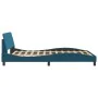 Bed frame with blue velvet headboard 140x190 cm by , Beds and slatted bases - Ref: Foro24-373176, Price: 154,42 €, Discount: %