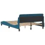 Bed frame with blue velvet headboard 140x190 cm by , Beds and slatted bases - Ref: Foro24-373176, Price: 154,42 €, Discount: %