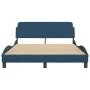 Estructura de cama con cabecero de tela azul 140x190 cm de , Camas y somieres - Ref: Foro24-373171, Precio: 178,27 €, Descuen...