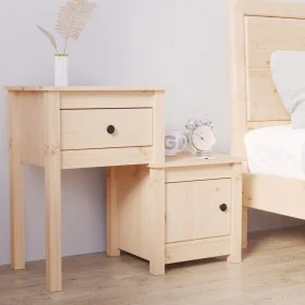 Solid pine wood bedside table 79.5x38x65.5 cm by vidaXL, Nightstands - Ref: Foro24-814539, Price: 55,18 €, Discount: %
