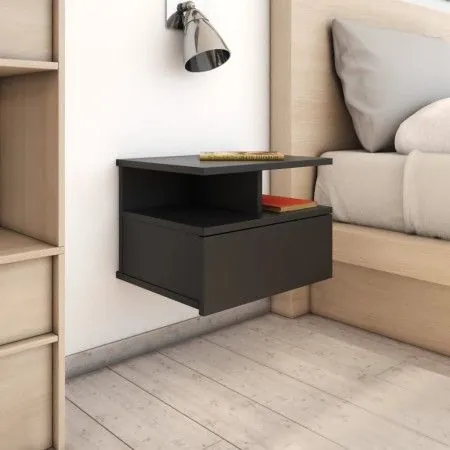 Floating bedside tables 2 units black wood 40x31x27 cm by vidaXL, Nightstands - Ref: Foro24-800408, Price: 72,19 €, Discount: %