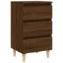 Bedside table solid oak brown wood legs 40x35x69 cm by vidaXL, Nightstands - Ref: Foro24-813138, Price: 52,48 €, Discount: %