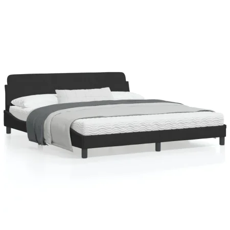 Bed frame with black velvet headboard 180x200 cm by , Beds and slatted bases - Ref: Foro24-373234, Price: 193,10 €, Discount: %