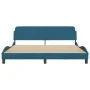 Bettgestell mit blauem Samtkopfteil 180x200 cm von , Betten und Lattenroste - Ref: Foro24-373236, Preis: 154,29 €, Rabatt: %