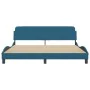 Estructura de cama con cabecero terciopelo azul 180x200 cm de , Camas y somieres - Ref: Foro24-373236, Precio: 154,29 €, Desc...