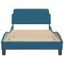 Estructura de cama con cabecero terciopelo azul 100x200 cm de , Camas y somieres - Ref: Foro24-373136, Precio: 111,99 €, Desc...