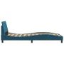 Bed frame with blue velvet headboard 100x200 cm by , Beds and slatted bases - Ref: Foro24-373136, Price: 111,82 €, Discount: %