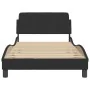 Bed frame with black velvet headboard 100x200 cm by , Beds and slatted bases - Ref: Foro24-373134, Price: 94,37 €, Discount: %