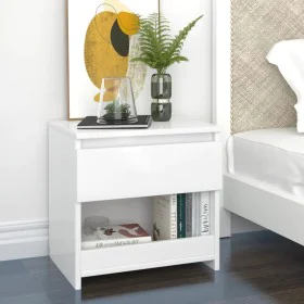 Glossy white plywood nightstand 40x30x39 cm by vidaXL, Nightstands - Ref: Foro24-803455, Price: 36,66 €, Discount: %