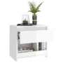 Mesita de noche madera contrachapada blanco brillo 40x30x39 cm de vidaXL, Mesitas de noche - Ref: Foro24-803455, Precio: 36,6...