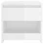 Mesita de noche madera contrachapada blanco brillo 40x30x39 cm de vidaXL, Mesitas de noche - Ref: Foro24-803455, Precio: 36,6...