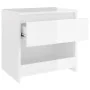 Mesita de noche madera contrachapada blanco brillo 40x30x39 cm de vidaXL, Mesitas de noche - Ref: Foro24-803455, Precio: 36,6...